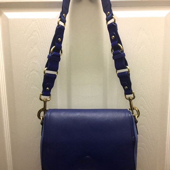 Ann Taylor Blue Leather Shoulder Bag - Picture 4 of 4